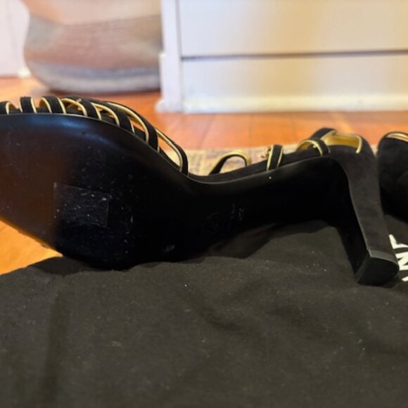 CHANEL pumps G37381 leather Black gold Size 39 - Picture 4 of 7